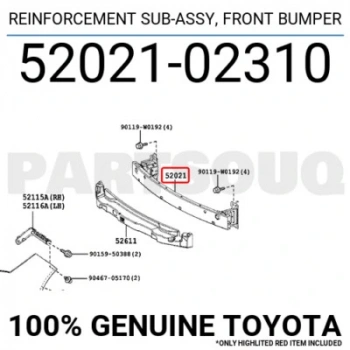 Toyota Corolla 2013-2015 Ön Tampon Demiri Oem No (52021-02310)