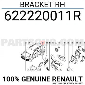 Renault Duster 2010- Ön Tampon Braketi Sağ Oem No (622220011R)