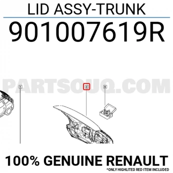 Renault Duster 2017- Bagaj Kapağı Oem No (901007619R)