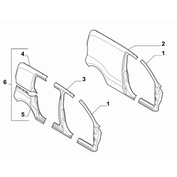 Fıat Fıorıno 2007- Arka Çamurluk Etek Sacı Sağ Oem No (71744215)