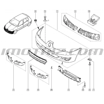 Clio Ön Tampon İç Paneli ( Darbe Emici ) 2003- Oem No (7702295496)