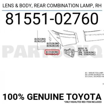 Corolla 2013-2015 Stop Lambası Sağ Oem No (8155102760)