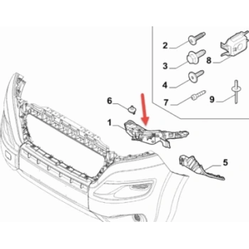 Ducato/Boxer/Jumper 2014- Ön Tampon Braketi Büyük Sağ Oem No (1391283080)