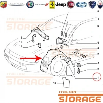 Fiat Bravo-A / Marea 1996-2001 Çamurluk Davlumbazı Sağ Oem No (46819839)