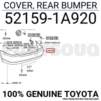Corolla 2002-2005 Sedan Arka Tampon Oem No (52159-1A850)