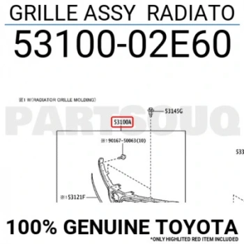 Corolla 2019- Panjur Nikelaj Çıtalı Oem No (53100-02E60)