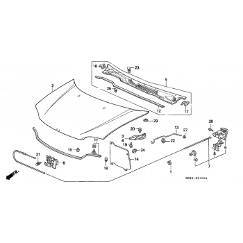 Civic 1992-1995 Hatchback Motor Kaputu Oem No (60100-Sr3-000Zz)