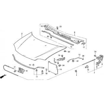 Civic 1992-1995 Sedan Motor Kaputu Oem No (60100-Sr4-000Zz)