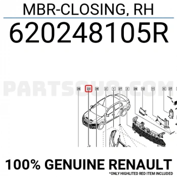 Clio Symbol - Logan - Sandero Ön Tampon Alt Koruyucu Sağ 2012- Oem No (620248105R)