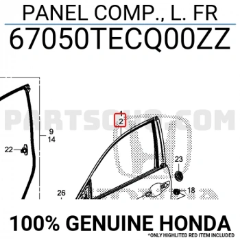 Civic 2016- Sedan Ön Kapı Sol Oem No (67050Tecq00Zz)