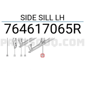 Fluence Marşbiyel Sacı Sol 2009- Oem No (764617065R)