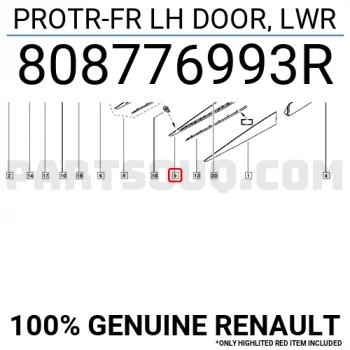 Clio Ön Kapı Bandı Çıta Delikli Sol Hatchback 2012- Oem No (808776993R)