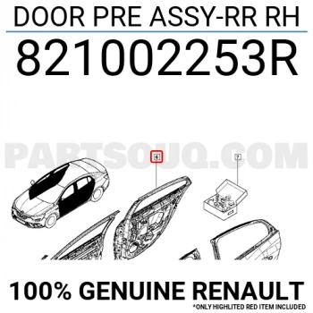 Megane Arka Kapı Sağ Sedan 2016- Oem No (821002253R)