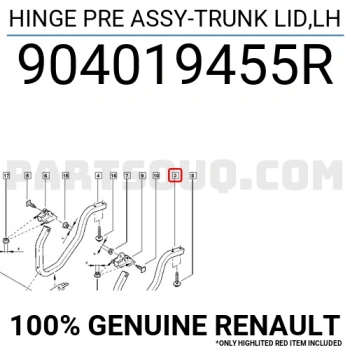 Clio Symbol - Sandero - Lodgy - Dokker - Duster Bagaj Menteşesi Sol 2012- Oem No (904019455R)