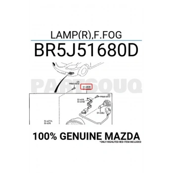 Mazda 3 (Bk) 2007 2008 Sis Farı Sağ Braketli (Oem No:Br5J51680D)