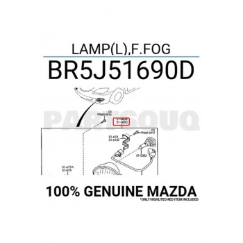 Mazda 3 (Bk) 2007 2008 Sis Farı Sol Braketli (Oem No:Br5J51690D)