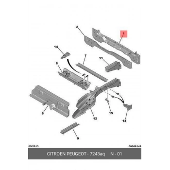 Panel Arka Psa Partner Tepee B.M 08- (Oem No: 7243.Aq)