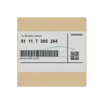 Bmw 5 Serisi G30 G31 2017  Tampon Ön Izgara  Kapağı Sağ    (Oem No:Bmw51117385264)