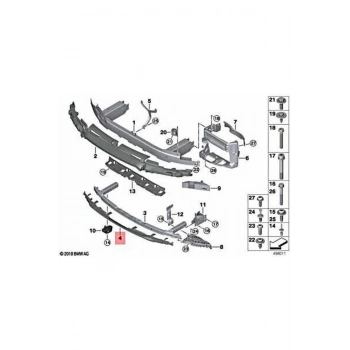 Bmw 5 Serisi G30 G31 2017  Tampon Ön Darbe Emici Alt  (Oem No:Bmw51117385287)