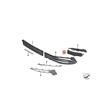 Bmw 5 Serisi G30 G31 2017  Tampon Ön Izgara  Kapağı Sol   (Oem No:Bmw51117385263)