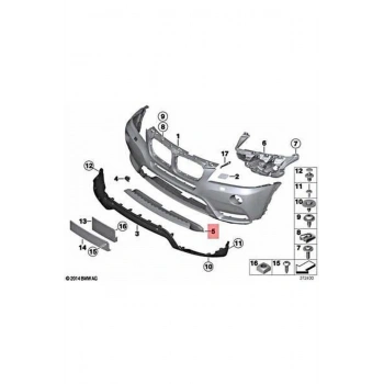Bmw X3 F25 2014 2017 Tampon Ön Alt Kaplama  (Oem No:Bmw51117258578)