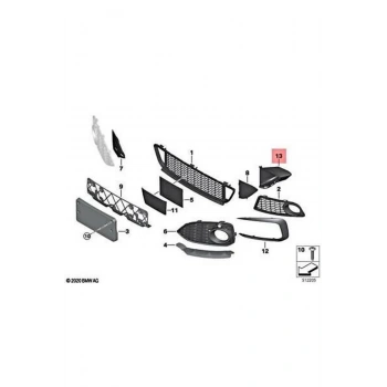 Bmw F20 Lci F21 Lci 2014 2018 Tampon Kaplama  Sağ    (Oem No:Bmw51118064280)