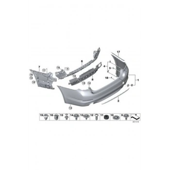 Bmw G30 G31 2017  Tampon Arka Folyo Sol   (Oem No:Bmw51127385755)