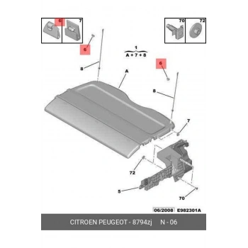 Bagaj Askı Klıps C3 Pc Psa Peugeot 97-00 (Oem No: 8794.Zj)