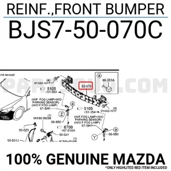 Mazda 3 Ön Tampon Demiri 2013- (Oem No:  Bjs7-50-070C)