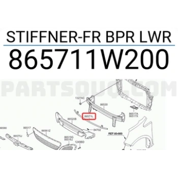 Kia Rio Ön Tampon Braket  Üst 2012-2016 (Oem No:  865711W200)