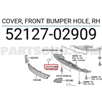 Toyota Corolla Ön Tampon Çeki Demir Kapağı Sağ 2008- (Oem No:  5212702909)