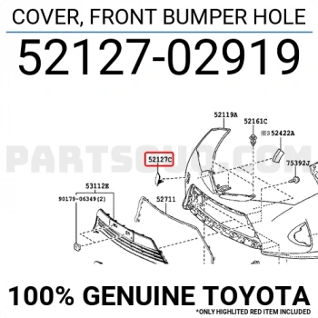 Toyota Auris Ön Tampon Çeki Demir Kapağı 2012- (Oem No:  5212702919)