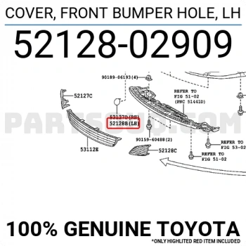 Toyota Corolla Ön Tampon Çeki Demir Kapağı Sol 2008- (Oem No:  5212802909)