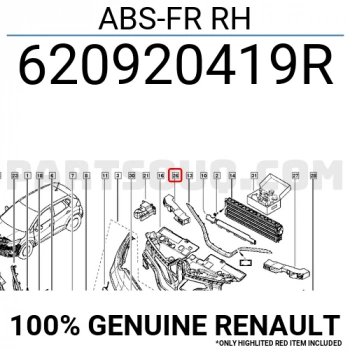 Renault Captur Ön Tampon Darbe Emici Sağ 2012-  (Oem No:  620920419R)