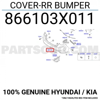 Hyundai Elantra Arka Tampon Darbe Emici 2010- (Oem No:  866103X011)