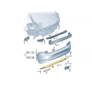 Volkswagen Polo Arka Tampon Karlık 2017- (Oem No:  2G6807568H9B9)