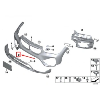 Bmw X1 X1 Ön Tampon Karlık Desenli Sensör Delikli 2020- (Oem No:  51115A0B080)