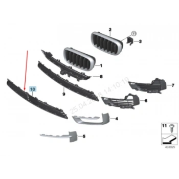 Bmw X5 X5 Ön Tampon Panjuru Sensör Delikli 2013- (Oem No:  51117325481)