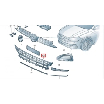 Volkswagen Polo Ön Tampon Panjuru 2017- (Oem No:  2G0853677L9B9)