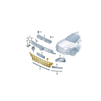 Volkswagen Polo Ön Tampon Panjuru Nikelaj Çıtalı 2017- (Oem No:  2G0853677M9B9)