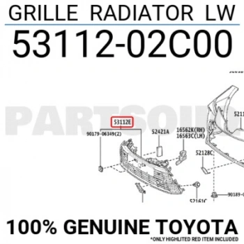 Toyota Corolla 201822 Ön Tampon Panjuru Orta Çekı Kapaklı (Oem No:  53112-02C00)