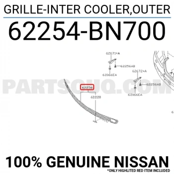 Nissan Almera Ön Tampon Panjuru Orta 2002-2004 (Oem No:  62254Bn700)