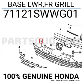 Honda Crv Ön Tampon Panjuru Siyah 2007  (Oem No:  71121Swwg01)