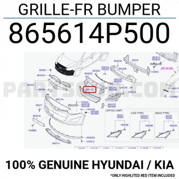 Hyundai İ20 Ön Tampon Panjuru 2011- (Oem No:  865614P500)