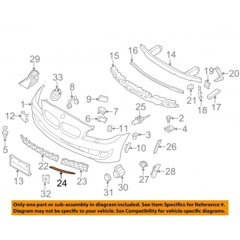 Bmw 5 Serisi Ön Tampon Panjur Bandı Sağ 2010- (Oem No:  51117231860)