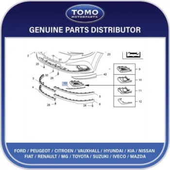 Opel Corsa E Ön Tampon Bandı Sol 2014- (Oem No:  13442431)