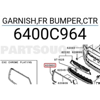 Mitsubishi Outlander/Asx Ön Tampon Bandı Nikelaj Sağ 2010- (Oem No:  6400C964)