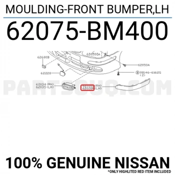 Nissan Almera Ön Tampon Bandı Sol 2000-2002 (Oem No:  62075Bm400)