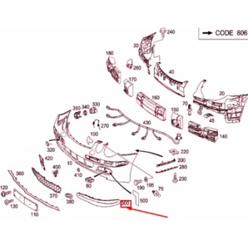 Mercedes E Class Ön Tampon Bandı Nikelaj Çıta Avangarde Sol 2002- 2007 (Oem No:  A21188005129999)