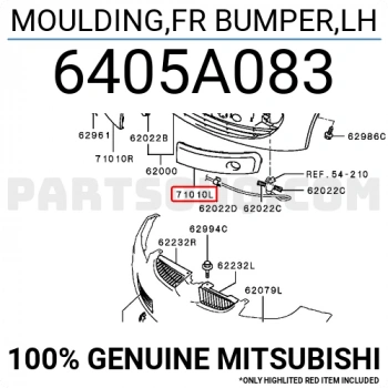 Mercedes Colt Ön Tampon Bandı Astarlı Sol 2004- (Oem No:  6405A083)